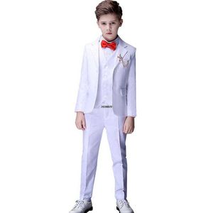 Costumes Fleur Garçons Blanc Baptême Costume Enfant Fête De Mariage Photographie Ensemble Adolescent Anniversaire Smoking Robe Enfants Graduation Stade CostumeHKD230704