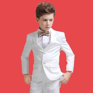 Pakken formele jongenspak voor bruiloftskinderen witte feesten blazers broek doop outfit kinderen kostuum heren tiener prom tuxedos set y240516