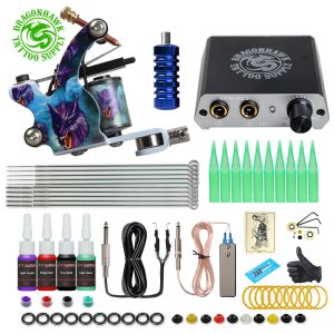 Costume Kit de tatouage pour débutant bon marché avec des ventes chaudes USA Brand Ink One Hine Complete Power Supply Dragonhawk Art Pigment