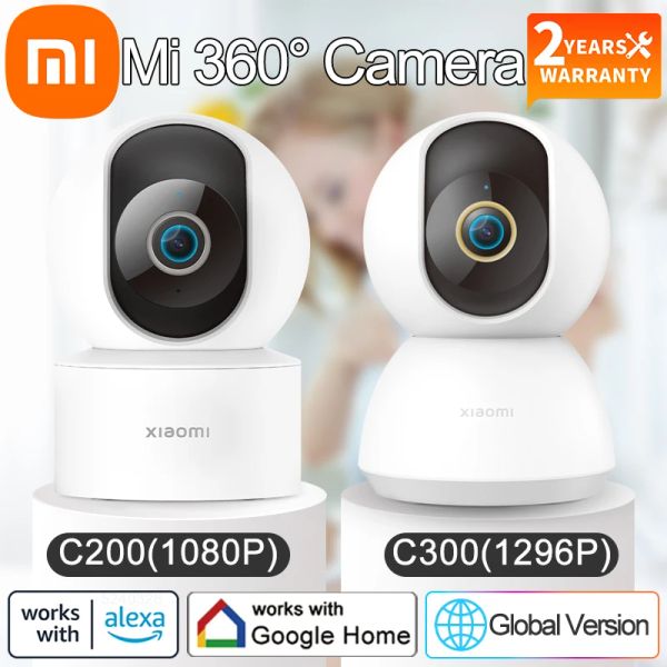 Suits Global Version Xiaomi Smart Camera C200 1080P ou C300 1296P HD WiFi Night Vision Baby Security Monitor Webcam AI Travaillez avec Alexa