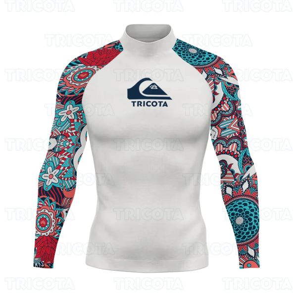 Costus Guard Surf surf Shirts Men Rash Guard surf surf de plongée Saisie de maillot de bain à manches longues