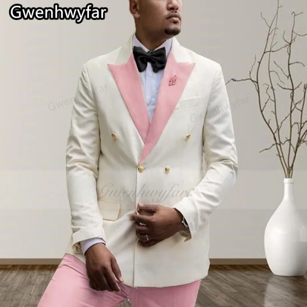 Costumes gwenhwyfar 2022 mode nouveau costume de costume masculin blanc gentlemen's rose pointed cost pantal