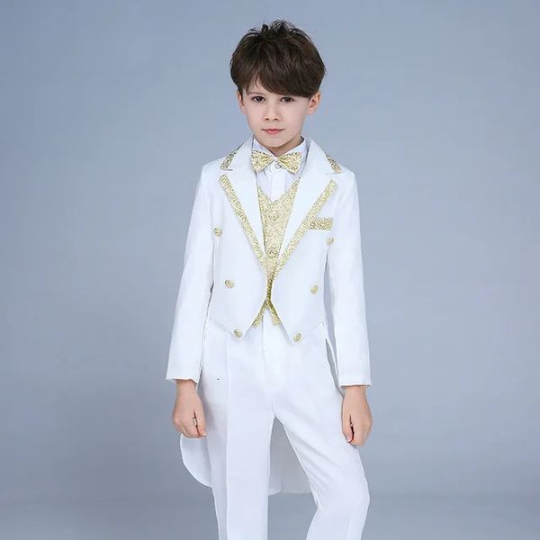 Costumes Tuxedo de haute qualité pour enfants garçon fleur garçons costume petit hôte chef d'orchestre grand piano costume magique 4 pièces pour 216T 231213