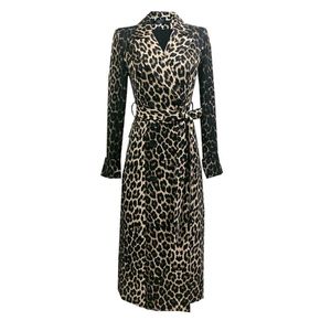 Costumes Coupe-vent de haute qualité pour femmes, Long Trench-Coat léopard croisé à double boutonnage, Streetwear Slim, pardessus G1584, automne 2023