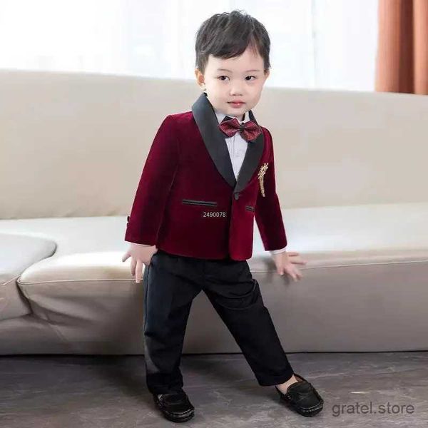 Trajes para niños vestidos de cumpleaños de 1 año para bebés chicas de terciopelo pantalones de chaqueta blazer