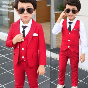 Pakken Kids Royal Blue Wedding Pak For Boys Birthday Praphy Dress Child Red Blazer School Performance Party Prom Clothing Set 230216