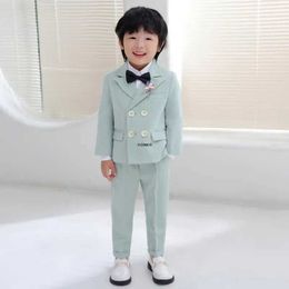 Pakken Korea Boys Photography Pak Children Wedding Dress Kids Stage Performance Blazer Suit Baby Birthday Formal Ceremony Costume Y240516