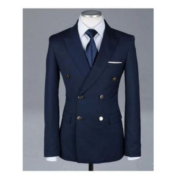 Trajes Últimos diseños de abrigos Conjuntos de chaqueta Casual Doble botonadura Personalizado Mejor hombre Slim Fit Trajes de hombre Esmoquin Masculino Vestidos de fiesta de graduación