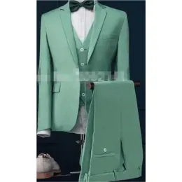 Costumes Dernières couères Pant Designs Mint Green Men Suit Slim FIT