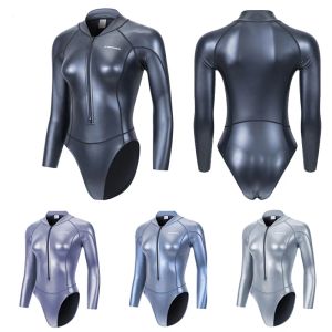 Pakken Leohex Long Sleeve Guard Women One Piece Swimsuit Zipper Surfing Surfing Snorkel Pak Bad UV Protect Bodysuit Duikpak Swimwear