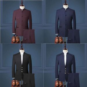 Suits Blazers para hombres enterran el collar de estilo chino Fit Slim Fit Male Zhong Shan Blazer Chape