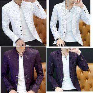 SUITS MEN'S BLAZERS HOO MEN'S COLLAR JEUNCH BELLE TREND TREND SLIM PRINT BLAZERS 5XL 6XL 230810