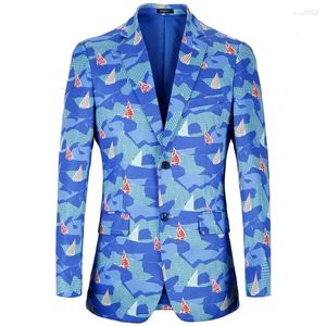 Pakken Heren US Big Size 38R-48r Casual Printing Blazer Men 2023 Design Beach Heren Blazers Zomerevenementen Stage Kostuums Terno