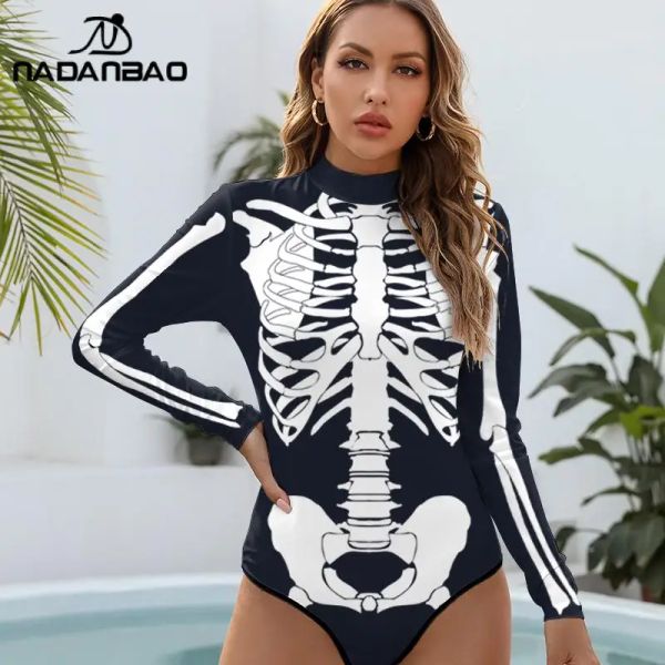 Costumes nadanbao Halloween Cosplay Costumes Femmes Girls Sexy Summer Sweet BodySuit BodySuit Skeleton Party Sweetwear