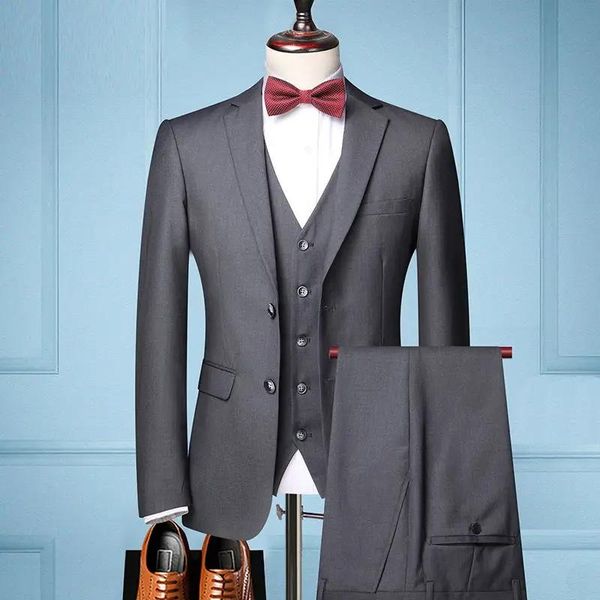 Costumes Nouveau S7XL (Blazer + gilet + pantalon) costume pour hommes mode affaires Style italien Gentleman robe de mariée décontractée ensemble 3 pièces formel