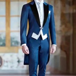 Trajes New Slim Fit Men Suits 3 piezas Blazer+pantalones+chaleco guapo Slim Celebrity Wedding Formal Trabajo formado Causado