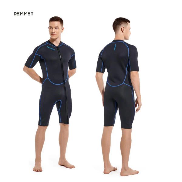 Costume nouveau wets combinaisons masculins de style masculin 3 mm neioprène one-pièce manches courts de maillot de bain chaud protection solaire en plongée en plongée