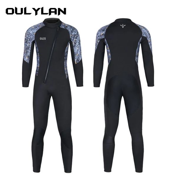 Costumes de combinaison de combinaison de wetsuit oulyan 3 mm néoprène à manches longues thermiques combinaisons humides pour hommes pour natation