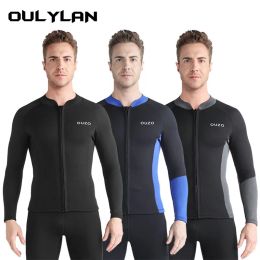 Costumes oulylan 1,5 mm néoprène wetsuit masculin à manches longues de surf à manches longues sport aquatique