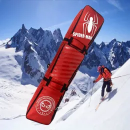 Trajes bolso de esquí rojo bota de casco de invierno Bolsa de viaje deportivo con ruedas secas y húmedas separadas para la mochila de snowboard