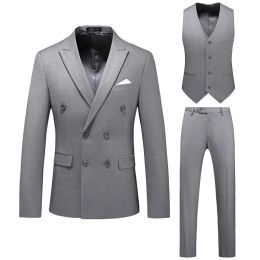 Trajes S6XL (chaqueta + pantalón + chaleco) Trajes de hombre de doble botonadura 2023 Último diseño Doble botonadura Esmoquin de boda para novio El mejor disfraz para hombre