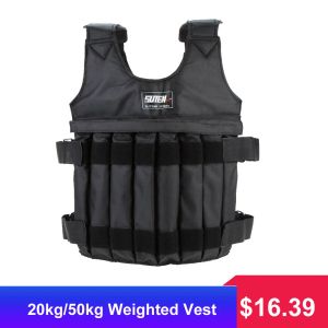 Pakken Suten 20kg/50kg Laadgewogen vest voor bokstraining Workout Fiess Equipment verstelbare vestje jasje zandkleding