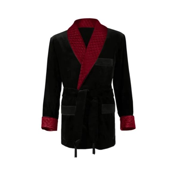 Costumes sur mesure de haute qualité velours noir hommes blazer fête bal décontracté veste de fumer avec col rouge seulement veste 1pc manteau de vêtements pour hommes