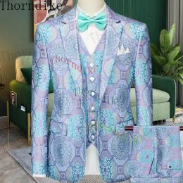 Pakken Thorndike 3 PCS Set Blazers Pants Vest / 2022 Nieuwe Heren Business Professional Classic Fashion Banquet Suits Coat Waistcoat