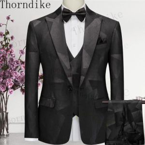 Pakken Thorndike Maatwerk Single Breasted Heren Pakken Broek Zomer Strand Bruidegom Pak Casual Business Bruiloft Beste Man Blazer