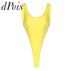 Costumes femmes maillot de bain Sexy coupe haute tongs body sous-vêtements maillots de bain sans manches justaucorps Femme natation maillot de bain 230505