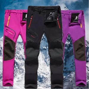 Trajes Mujer Invierno Senderismo Campamento Escalada Días Fríos Trekking Esquí Polar De Gran Tamaño Pantalón De Talla Grande Impermeable Softshell Pantalones Al Aire Libre Cálido