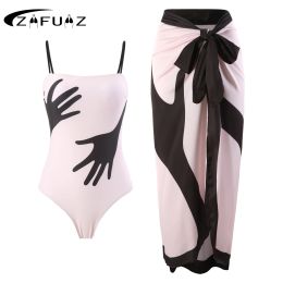 Costumes ZAFUAZ 2024 nouvelle femme rétro maillot de bain jupe vacances robe de plage concepteur une pièce maillot de bain Push Up Vintage été Surf Wear
