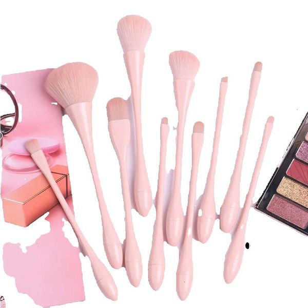 Suji Lian vente chaude ensemble complet de 10 outils de beauté de petite taille rose Internet rouge pinceau de maquillage GG