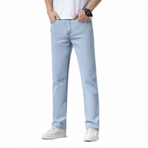 sulee Summer New Straight Leg Loose Thin Material Jeans classiques pour hommes Busin Pantalon Denim décontracté Pantalon de marque pour hommes a3ds #