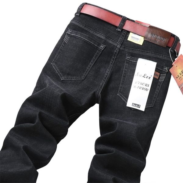 SULEE Top marque prix confort droite Denim pantalon hommes jean affaires décontracté élastique mâle haute qualité pantalon 220328