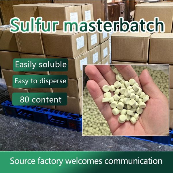 Soufre MasterBatch S-80 Sulfur Masterbatch pour pneus en caoutchouc Granules de soufre pré-dispersés pour produits de convivial