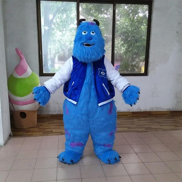 Disfraz de mascota Sully, adorable monstruo azul, Cospaly, personaje de animal de dibujos animados, disfraz de fiesta de Halloween para adultos, disfraz de Carnaval 221y