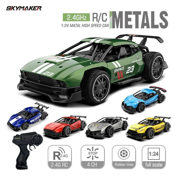 Sulong métal RC voiture jouets 1/24 2.4G haute vitesse télécommande Mini échelle modèle véhicule électrique métal RC voiture jouets pour garçons cadeau 240127
