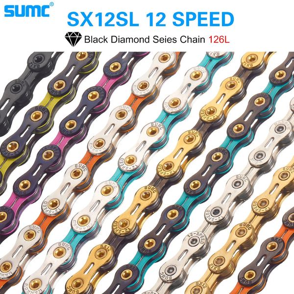 Sumc 12 Speed ​​Diamond Bike Chain Mtb Mountain Road Ultra Light et Durable 12speed Missing Link 12V 231221