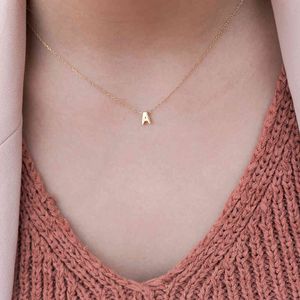 SUMENG Fashion Tiny Eerste Ketting Goud Zilver Kleur Gesneden Letters Enkele Naam Choker Kettingen Voor Vrouwen Hanger Sieraden Gift