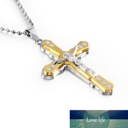 SUMENG – collier avec pendentif croix en or pour hommes, nouveau classique, mode européenne et américaine, bijoux de foi, bijoux Hip Hop