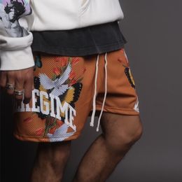 SOMME Heren Shorts 3D QuickDrying Mesh Boutique Floral Fashions Brand Men Short Pants Losse vijfpunts man Casual shorts 220526