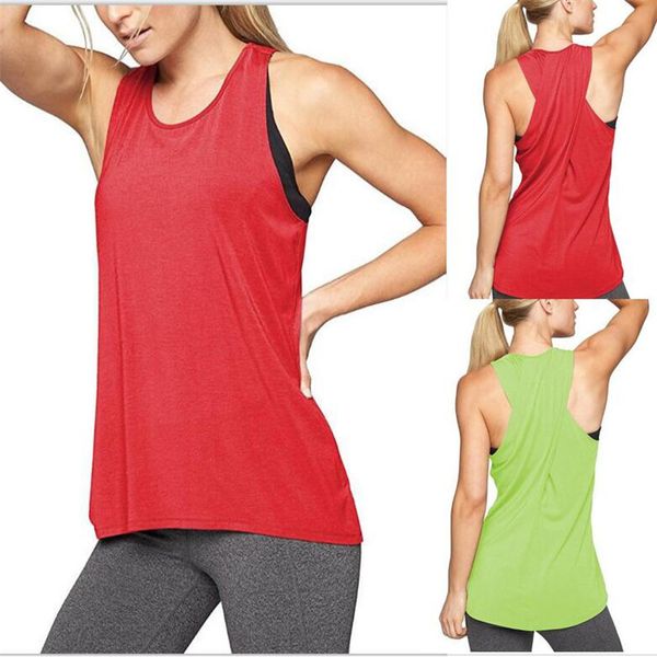 Été 2018 Mode Femmes Sexy Retour Yoga De Yoga Gilet À Col Ras Du Cou Tops Tees Sans Manches De Sport Gilet Chemise Pour Dames Livraison Gratuite