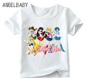 Zomer 2020 Anime Sailor Moon Print Funny Kids T-shirt Meisje Camiseta 2 Tot 10 Jaar Peuter Witte Meisjes tops Kid Kleding C003 Y2008441703