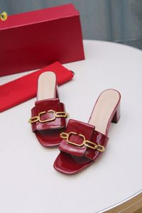 Verano 2021 últimas sandalias sandalias de mujer piel de oveja cobre cadena de metal zapatillas tamaño 35-40 tacón alto 55mm