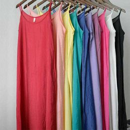Zomer 2021 zachte volledige slip strappy spaghetti onder jurk katoen petticoat chemise nachtjurken voor vrouwen y1006