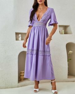 Zomer 2021 lente jurken vrouw soid blauwe half mouw sexy vrouwen kleding vrouwelijke kleding sexy diepe v hals jurk vestidos y1006