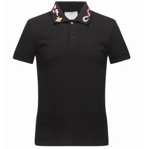 été 2021dd Italie Hommes Designer Polos Homme High Street Broderie Jarretière Serpents Petite Abeille Marques D'impression Top Qualité Coton Vêtements Tees