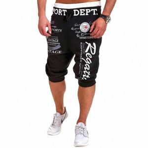 Été 2022 Pantalon de survêtement sportif masculin Harem Hip Hop Jogging LETTRE IMPRIMÉ CORDE CORDE COSTRING JEG CASSORAGE CAPRI PANTS 4 COULEUR M-XXL F5NG #