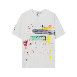 Zomer 2023 Nieuwe Designer T Shirts Top Splash Ink Graffiti Gedrukte dames T-shirt Men Katoen Casual T-stukken Korte mouw Overtjes Hip Hop Streetwear Shirts Euro-maat S-XL